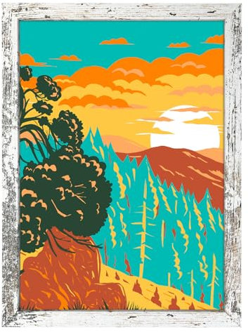 Gentpovth Style rétro Cadres Photo A4 Bois, Mural et de Table Cadre de portrait avec Acrylique hautement transparent, beauté rustique élégante à vos photos,œuvres d'art ou certificats, pour photos