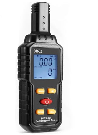 Uadme EMF Meter, 3 in 1 EMF Reader, Digital Electromagnetic Field Radiation Detector with Automatic Alarm Real-Time Measure, Ghost Hunting Equipment Kit for Home Office Outdoor