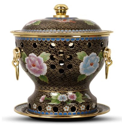 OYWEHECE Hot Pot Durable Cloisonné Single Enamel Pot Small Hot Pot Meal Alcohol Pot Household Single Oil Hot Pot Pure Copper Pot Chafing Dish,B