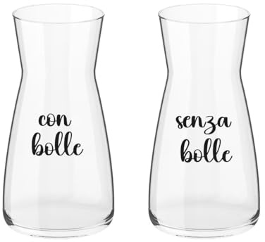 Con bolle e Senza bolle Coppia Caraffe Brocche Personalizzate Adatte ad Acqua Vino Birra Tutte le Bevande Idea Regalo Casa Cena Pranzo Feste Famiglia Natale Compleanno Decorazioni