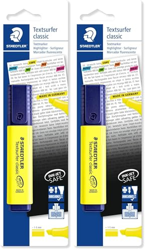 Staedtler 752315 Textmarker Texts Originalfarbe, gelb (Packung mit 2)