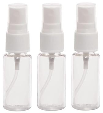 Nazeauf 3PCS Travel Spray Bottle - 20ml Mini Spray Bottle, Clear Plastic, Leak Proof, Reusable, Refillable, Shut-off Valve, Fine Mist, Portable Size, Suitable for Make-up, Skincare, Cleaning, Perfume
