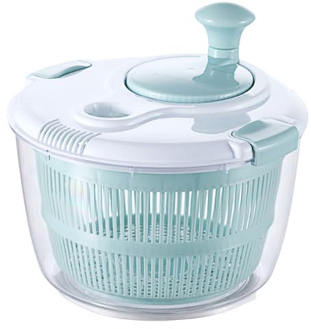 WEXIO Salad Spinner with Lid 5L, Upgrade Anti-Cracking & High-Temperature Resistant Material, Vegetable Spinners Dryer, Safe Ideal for Vegetarian, Non-Slip, Detachable for Cleaning, Can Shed Oil