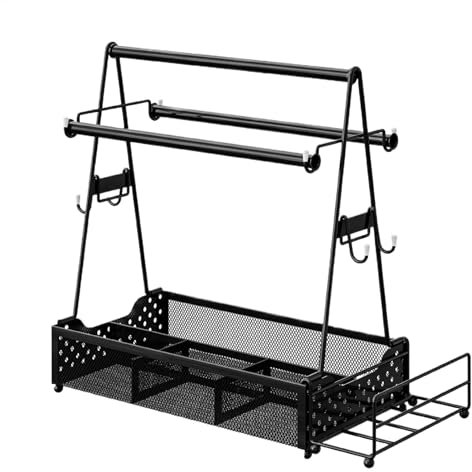 Panier à ustensiles de Barbecue, Panier de Rangement Portable pour Outils Condiments, Indispensable pour Le Camping, Le Parc, la Plage Les barbecues