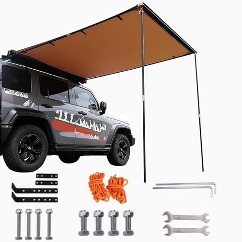 QSNYJPL Toldo para Caravana en Vehículos, Toldo Camper Extraíble Resistente A La Intemperie, Poliuretano de 5000mm, Impermeable y UPF 50+ para SUV, Camiones y Furgonetas(140x250 cm/55x98 in)