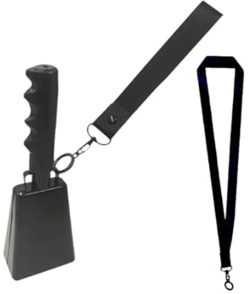 Generic Cowbell Loud Cowbell Musikinstrumente laute Lärmmacher jubeln Handglocken zum Weihnachtsgeburtstag Hochzeitsfarm Baseball Baseball, Schwarz