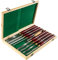 VEVOR Utensili di Tornitura per Legno 8 pezzi Set di Scalpelli per Legno con Lama in Acciaio ad Alta velocità HSS con Custodia, Impugnatura Comoda, per Progetti di Intaglio di Mobili