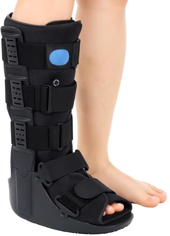Scarpe da trekking gonfiabili mediche, piede ortopedico, scarpe da frattura per caviglie slogate, guida Air Walker per piede rotto lesioni al tendine d'Achille nero (S)