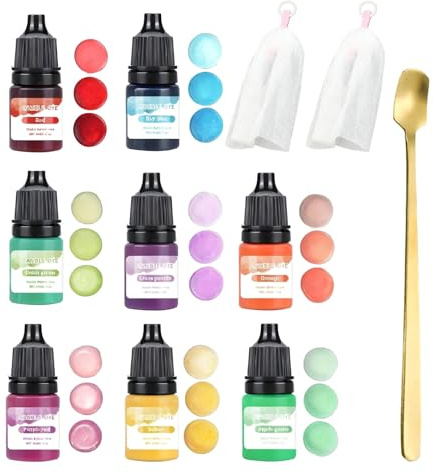Caelura Seifenfarbe Set 8 x 5ml, Flüssig Seifenfarben Färbende für die DIY Seifenherstellung, Badebomben, Kerzen, Raumdüfte, Seifen Farbe