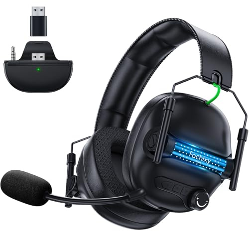 Fachixy FC400 Gaming Headset Wireless Für Xbox Series X|S|One, PC, PS5, PS4, Switch, 2.4GHz & Bluetooth 5.4 Headset Kabellos mit Mikrofon, Geringe Latenz Noise Cancelling, Faltbar, 50H Akkulaufzeit