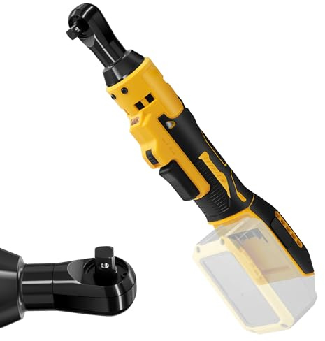 3/8 Cordless Ratchet Wrench, 40 N.m (29.5 ft·lb) Electric Ratchet Wrench - Adapted for 18V 20V Series Batteries, Suitable for Bicycle & Car Maintenance (for Dewalt Battery)