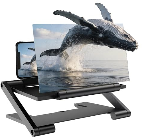 Screen Magnifier Version, 2026 New 3D HD Mobile Phone Magnifier Projector Screen, Portable Foldable Phone Screen Amplifier Screen Enlarger for Movies Videos, Supports All Smartphones