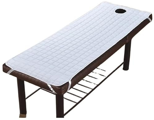 Coprimaterasso Per Lettino Da Massaggio Set Da Letto For Trattamenti SPA Con Massaggio Di Diverse Dimensioni E Materasso For Tavolo Salone In Tinta Unita Foro(White,180x60cm(70x23inch))