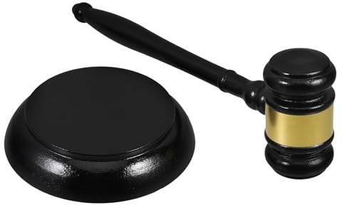 MINAOLULUS Martelletto D'asta in Legno Suono Forte e Superficie Liscia, Martello da Giudice Pratico e Resistente per Tribunale, per Aste e Uso Professionale