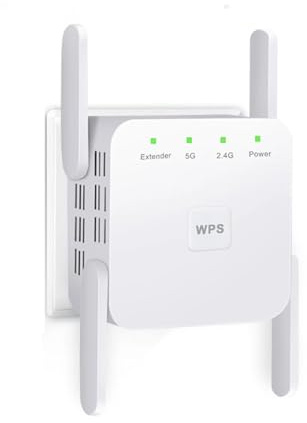 BSLVWG 1200Mbps WiFi Extender Signal Booster,WiFi Repeater, Covers Up to 3600 Sq.ft & Supports 80 Devices,Internet Booster,AP Mode with Ethernet Port, Home Wireless Signal Booster (White)