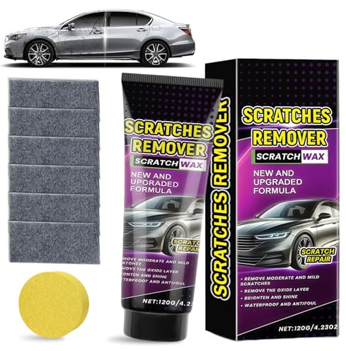 EHIOG Nano Tuch Auto Kratzer Entferner, Auto Kratzer Entferner Set, Autolack Reparatur Polieren Paste mit 6 Nano Tuch & 120g Paste, Kratzerentferner Autolack für Cars Verschiedene Oberflächen