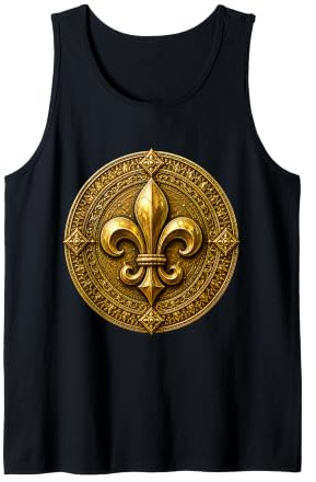 Médaillon Fleur de lys Royal avec Art héraldique Complexe Débardeur