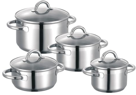 Schulte-Ufer Set1034 Nimm-4-Topfset, 4 teilig, Edelstahl, Edelstahloptik