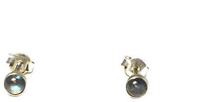 Art Gecko Mondstein runde Ohrstecker Sterling-Silber 925-4 mm (MST1905162)