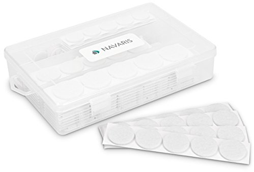 Navaris Filzgleiter selbstklebend für Möbel - Filz Gleiter Set 215-teilig - Bodenschutz Pads für Stuhl Fliesen Parkett - Stuhlgleiter Weiß