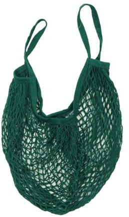 Fackelmann 682991 Sac de Course, Filet de Course en Coton, Coton, Vert, 38 x 32 cm