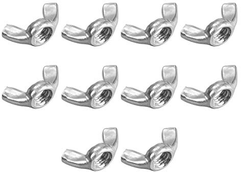 uxcell M8 Wing Nuts, Carbon Steel Zinc Plated Fasteners Parts Hurrican Screws Hand Twist Tighten Ear Butterfly Nut, 10pcs