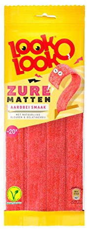 Bonbon Sour Fraise | Look-O-Look | Sour Mats Saveur De Fraise 20 Pièces | Poids total 125 grammes