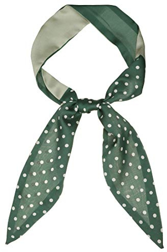 sourcing map Damen Dünne Schals Colorblock Polka Dots Haaarband Halstuch Grün Klein Dots 120 x 5cm