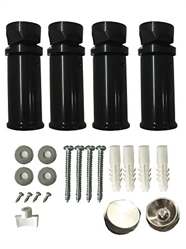 Kit de montage pour radiateur de salle de bain Noir brillant
