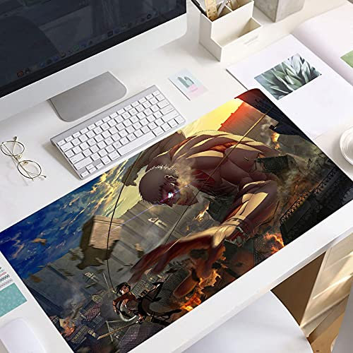 MWBLN Tapis de Souris,Grand Tapis de Souris Lock Edge, Tapis de Souris d'ordinateur, Tapis de Souris de Jeu XXL, Tapis de Souris de Clavier d'ordinateur Portable Gamer, Tapis de Manga. 60x30cm Attac