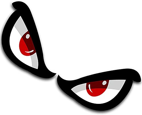 No Fear Rote Augen B152 Autoaufkleber Sticker Aufkleber Paar 20 cm | UV- und waschanlagenfest; für Kühlschrank, Schrank, Außenspiegel und Kinderzimmer-Deko geeignet