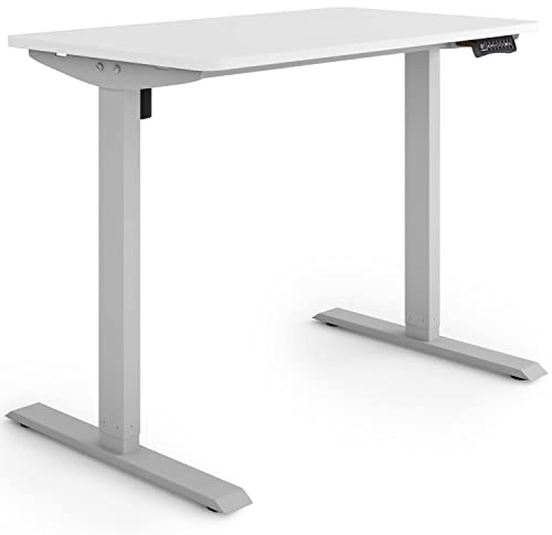 ESMART ETX-121GW elektrischer Steh-Sitz-Schreibtisch | 100 × 60 cm, Weiß, Höhe 73,5–123,5 cm, 3 Speicherplätze, Aktivitätserinnerung, schnelle Montage, Soft-Start/-Stopp