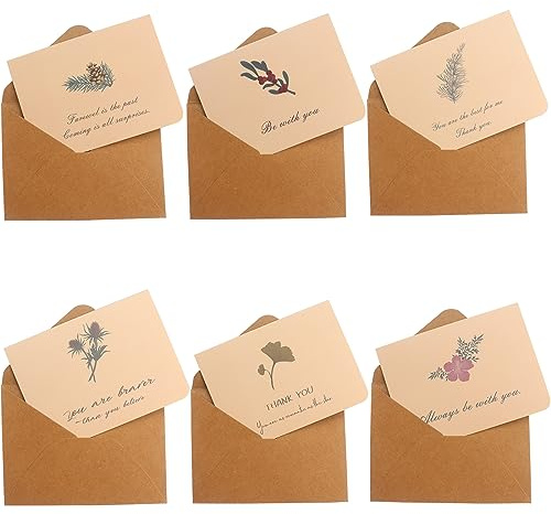 Roellgs 12 Pack Dankeskarten mit Umschlägen und Dankesaufklebern, 6 Muster Weihnachten Thanksgiving Dankeskarten Muttertag Einladungskarten Dankeskarten Dankeskarten (Vintage Pflanzen)