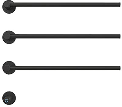WRJAHCG Toallero Electrico,Calienta Toallas Electrico,Secador De Toallas Baño Electrico De Bajo Consumo,Radiador Toallero Eléctrico,Calentador De Toallas Radiador De Calefacción,Negro,3 Bars