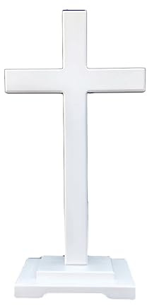 EVANEM Holding Wooden Cross Olive Wood with Stand Easter Ideal Christian Prayer Cross Crosses Crucifix Jesus Christ Religious, for Home Decoration Christian Gift (Size : 24cm high)