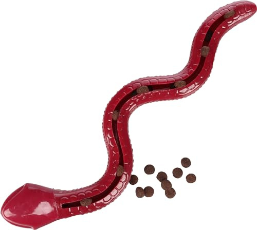 Flamingo Sneaky Snake – Snackspielzeug für Hunde – Bordeaux – 42 × 10,5 × 5 cm – Aus TPR mit Squeaker – Befüllbar für interaktives Spiel