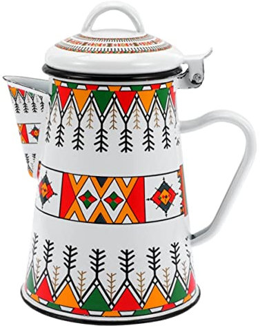 Kaffeekanne, Filter-Teekanne für heißes Wasser, Haushalts-Milchkännchen, Expresso-Kaffee-Wasserkrug, Induktionsherd, Teekessel, kochender Wasserkocher, tragbarer Teekessel, Eisen, Zitronen-Emaille,