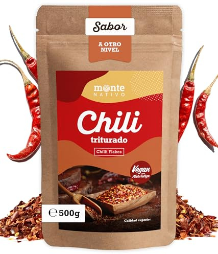 Copos de Chili Monte Nativo (500g) - Chile molido grueso - Ideal para cocinar - especias chiles - especias secas puras y naturales - copos de chili - copos de chile