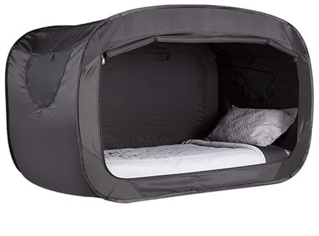 Fuerdich Datenschutz-Pop-Bett-Zelt, Schwarz, Modern, 1 Person, Camping & Wandern, Schlafen, Insektenabwehr, Privatsphäre
