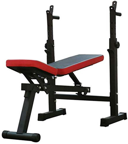 BOSHYUM mit Ständer, verstellbar für Ganzkörpertraining und Heimtraining, Fitnessgerät, Krafttrainingsbank, Gewichtheberausrüstung ohne Langhantel