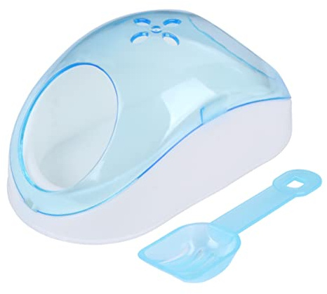 Happyyami Salle de Bain de Sable Portable en Plastique Design Demi-Transparent et Entrée Pratique avec Pelle Couleur Aléatoire pour Hamster et Chinchilla pour Usage à Domicile Voyage