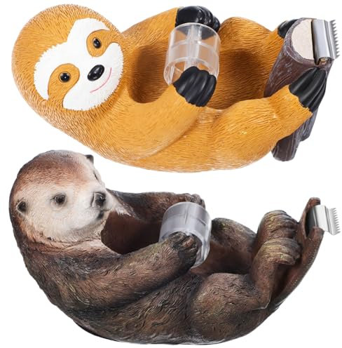 CAXUSD 2stücke Otter Und Faultier Klebebandabroller Aus Resin Niedliche Tierdesigns Praktischer Tape Cutter Für Büro Und Schreibtischbedarf Dekoratives Zubehör