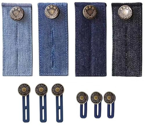 Hosenbunderweiterung Knopf, 10Stück Taille Extender Elastischen Knopf, Einziehbare Knöpfe, Jeans Einziehbare Knöpfe, Adjustable Bund Expander Jeans für Hemd Hosen Kleid Hosen Schwangere Hosen-Unisex