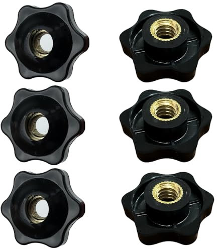 NECXON M8 Clamping Nuts, 6Pcs Star Clamping Nuts Knob Grip Screw Plastic Star Nuts Handle Wing Nuts for Machines Systems Fitness Equipment Furniture Machine Tools