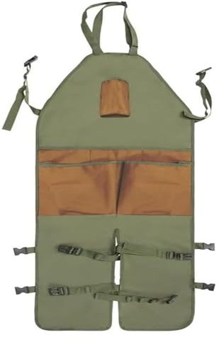 SKINPA Werkzeugschürze, Arbeitsschürze mit Werkzeugtaschen, Werkzeugschürze, Riemen, Garten-Leggings, Schürze, verstellbare Gartenschürze, Gartenarbeit, mehrere Taschen, Beinschutzschürze