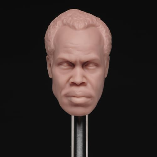 ORIELOAN 1/6 Black Man Figure Head Accessory, Old African Man Action Figure Head Sculpture, Unpainted Danny Glover Head Sculpture Figurine Accessory for 12 Action Figure Body