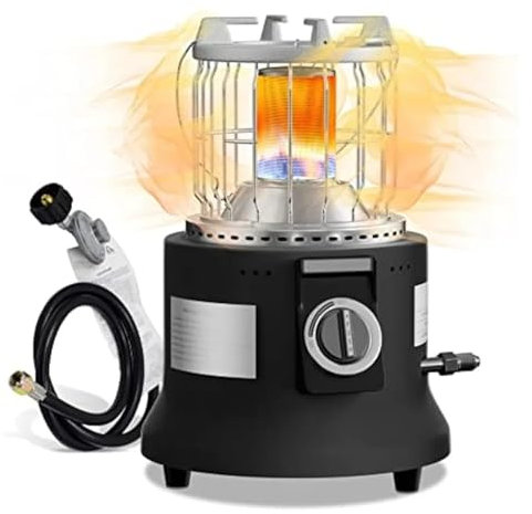 NGBFF Electric Heater,Room Heater, Propane Heater, 2-in-1 Camping Portable LP Gas Heater&Stove With 5FT Propane Hose + Pressure Reducing Valve,for Home,Bedroom