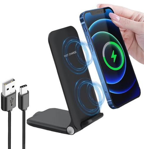 Chargeur Induction pour iPhone 16/16e/15/14/13/12/11 Pro Max Plus, 15W Chargeur sans Fil Pliable Charge Rapide pour Samsung S25 Ultra S24 S23 FE S22 S21 S20 Google Pixel 9 Pro 9a 8 a 7 6 XL, Xiaomi 14