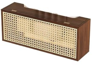 Organizador De Routers Caja de almacenamiento for enrutador montada en la pared, decodificador de TV de ratán de madera maciza, enchufe de retención inalámbrico WiFi, estante de almacenamiento oculto