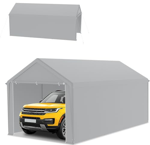 Froadp Carport Zelt 3x6 m – Lagerzelt, Weidezelt & Zeltgarage – Stabiler Unterstand mit PE Plane, UV-beständig & wasserdicht – ideal für Auto, LKW, Garten & Werkstatt (Grau)